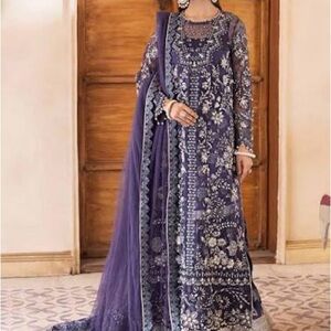 Elegant blue Embroidered Dress